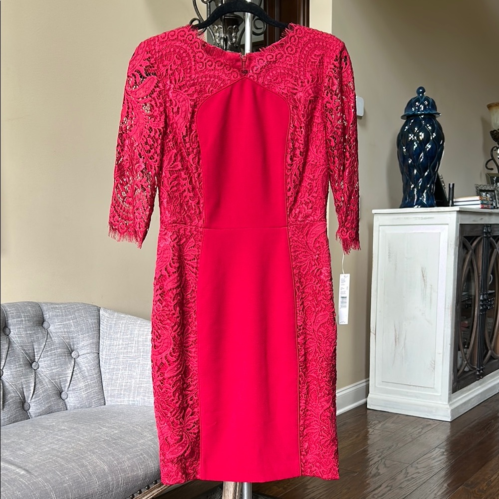 Antonio Melani Delphine Scarlet Red Lace Dress | NWT Size 6